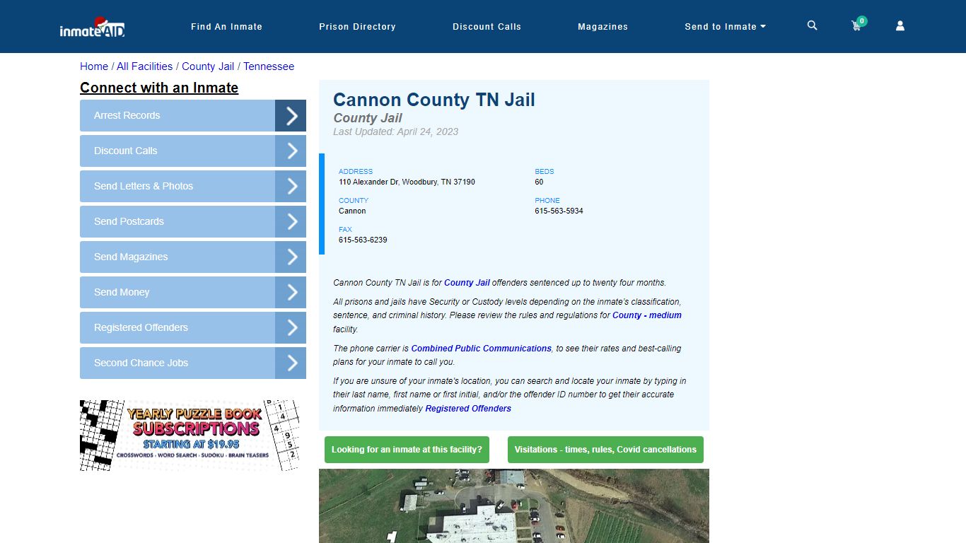 Cannon County TN Jail - Inmate Locator - Woodbury, TN