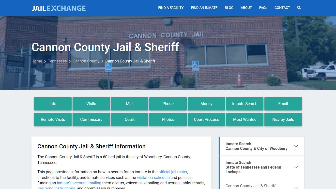 Cannon County Jail & Sheriff, TN Inmate Search, Information